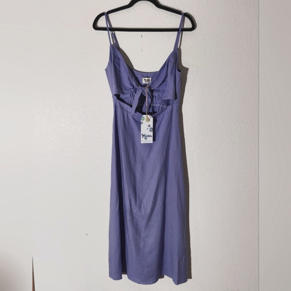 Show Me Your Mumu Purple Cutout Detail Sleeveless Midi  Dress Women's Size S NWT
